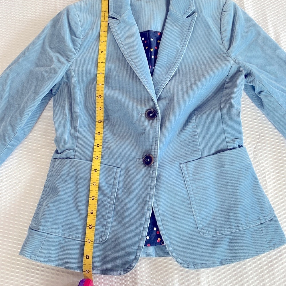 Boden Blue Corduroy Tailored Blazer Jacket Size 2P - Picture 10 of 12